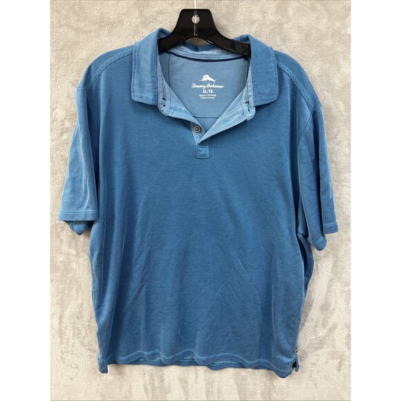 Tommy Bahama Polo Shirt Men’s XL Blue Tencel Modal‎ Turquoise Pullover Collared - Picture 1 of 5